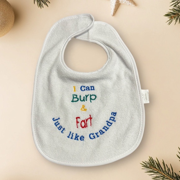 Handmade Funny Grandpa Bib and Burp Cloth set - Picture 9 of 12